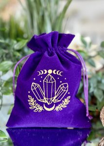 bolsa de terciopelo cristales